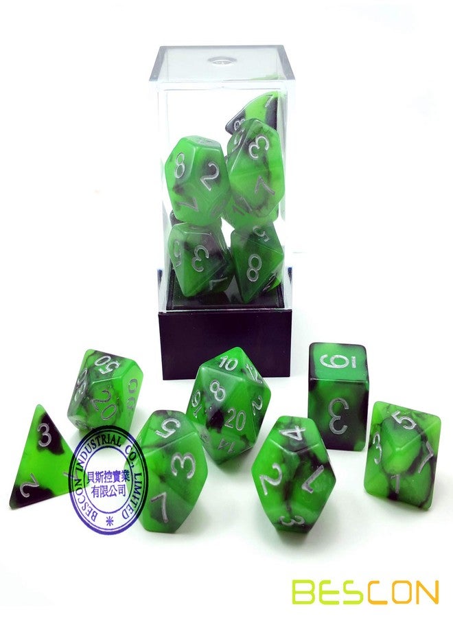 Bescon Two-Tone Glow-in-The-Dark Polyhedral Dice Set Spooky Rocks, Luminous RPG Dice Set d4 d6 d8 d10 d12 d20 d% Brick Box Pack - Image 5